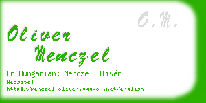 oliver menczel business card